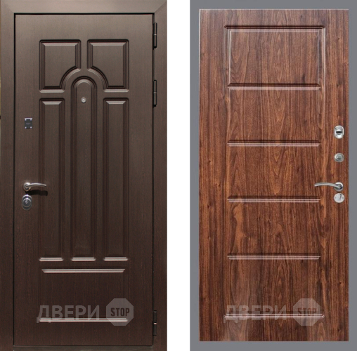 Входная металлическая Дверь Рекс (REX) Эврика FL-39 орех тисненый в Видное