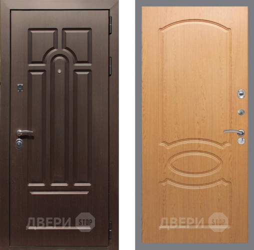 Входная металлическая Дверь Рекс (REX) Эврика FL-128 Дуб в Видное