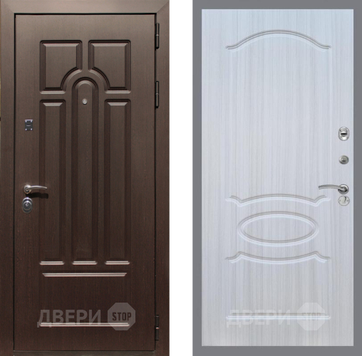 Входная металлическая Дверь Рекс (REX) Эврика FL-128 Сандал белый в Видное