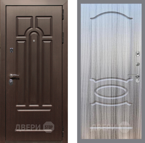 Входная металлическая Дверь Рекс (REX) Эврика FL-128 Сандал грей в Видное