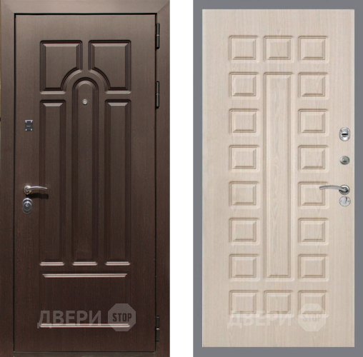 Входная металлическая Дверь Рекс (REX) Эврика FL-183 Беленый дуб в Видное