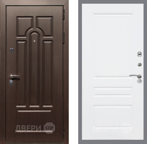 Входная металлическая Дверь Рекс (REX) Эврика FL-243 Силк Сноу в Видное