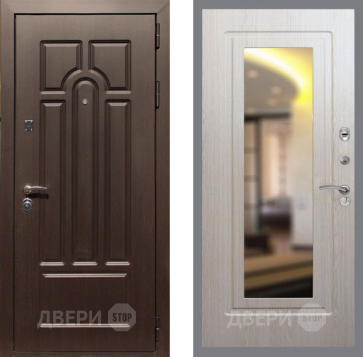 Входная металлическая Дверь Рекс (REX) Эврика FLZ-120 Беленый дуб в Видное