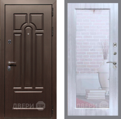 Входная металлическая Дверь Рекс (REX) Эврика Зеркало Пастораль Сандал белый в Видное