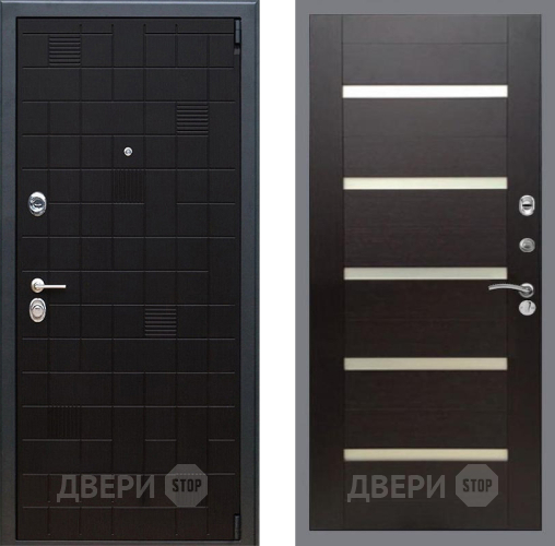 Входная металлическая Дверь Рекс (REX) 12 СБ-14 стекло белое венге поперечный в Видное