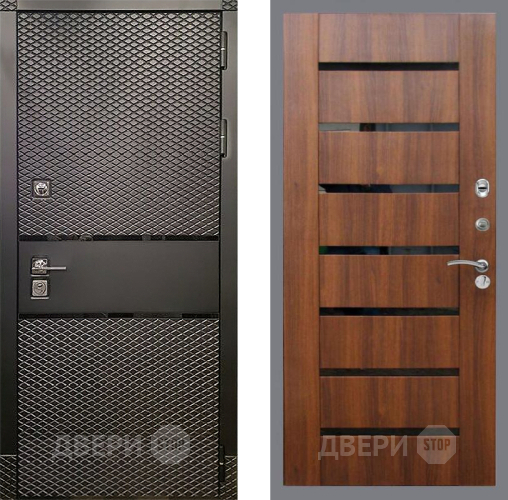 Дверь Рекс (REX) 15 Черный Кварц СБ-14 стекло черное Орех бренди в Видное