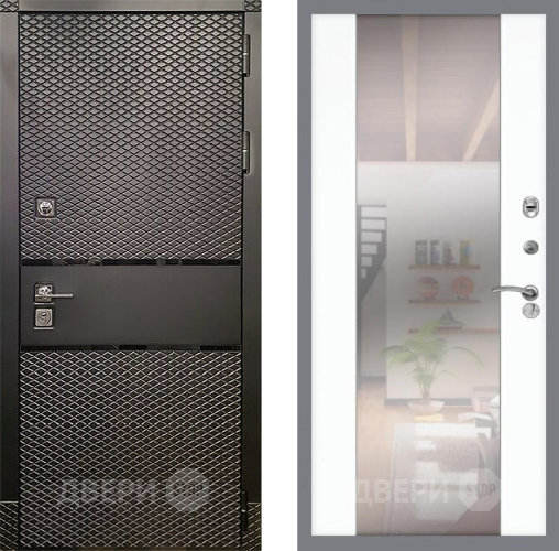 Дверь Рекс (REX) 15 Черный Кварц СБ-16 Зеркало Силк Сноу в Видное