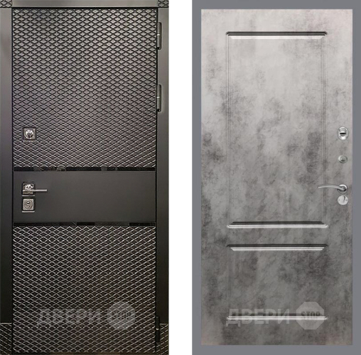 Входная металлическая Дверь Рекс (REX) 15 Черный Кварц FL-117 Бетон темный в Видное