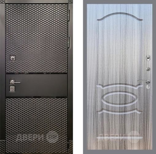 Входная металлическая Дверь Рекс (REX) 15 Черный Кварц FL-128 Сандал грей в Видное