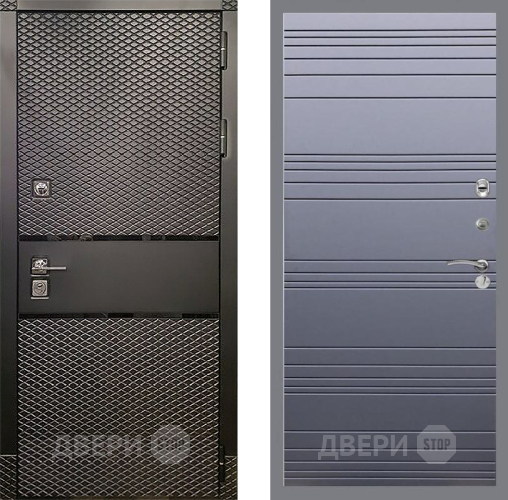 Входная металлическая Дверь Рекс (REX) 15 Черный Кварц Line Силк титан в Видное