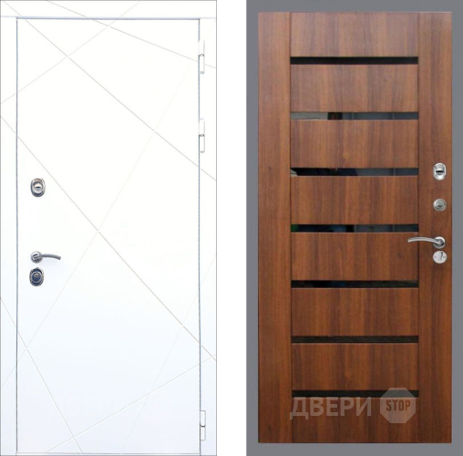 Входная металлическая Дверь Рекс (REX) 13 Силк Сноу СБ-14 стекло черное Орех бренди в Видное