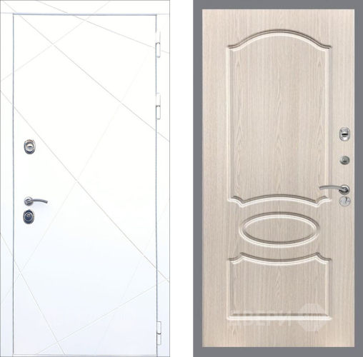 Входная металлическая Дверь Рекс (REX) 13 Силк Сноу FL-128 Беленый дуб в Видное