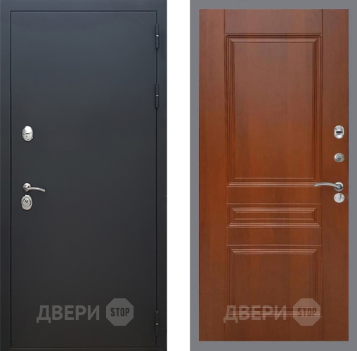 Входная металлическая Дверь Рекс (REX) 5 Черный Муар FL-243 Итальянский орех в Видное