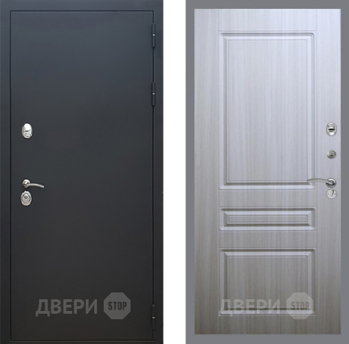 Входная металлическая Дверь Рекс (REX) 5 Черный Муар FL-243 Сандал белый в Видное