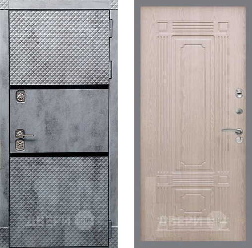 Входная металлическая Дверь Рекс (REX) 15 Бетон Темный FL-2 Беленый дуб в Видное