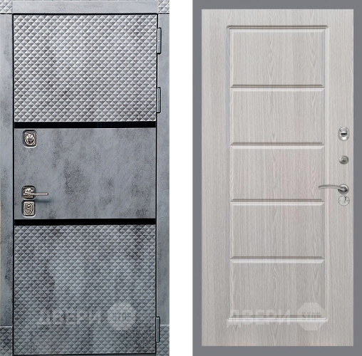 Входная металлическая Дверь Рекс (REX) 15 Бетон Темный FL-39 Беленый дуб в Видное