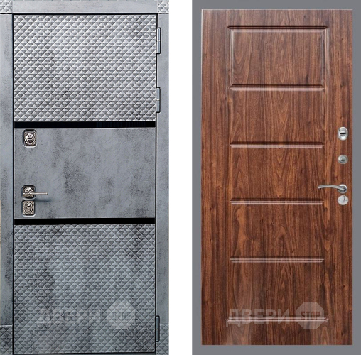 Входная металлическая Дверь Рекс (REX) 15 Бетон Темный FL-39 орех тисненый в Видное