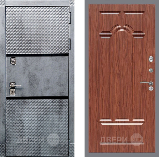 Входная металлическая Дверь Рекс (REX) 15 Бетон Темный FL-58 орех тисненый в Видное