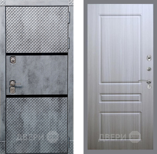 Входная металлическая Дверь Рекс (REX) 15 Бетон Темный FL-243 Сандал белый в Видное