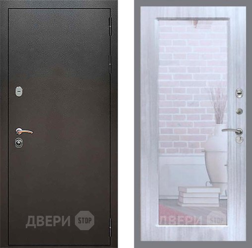 Входная металлическая Дверь Рекс (REX) 5 Серебро Антик Зеркало Пастораль Сандал белый в Видное