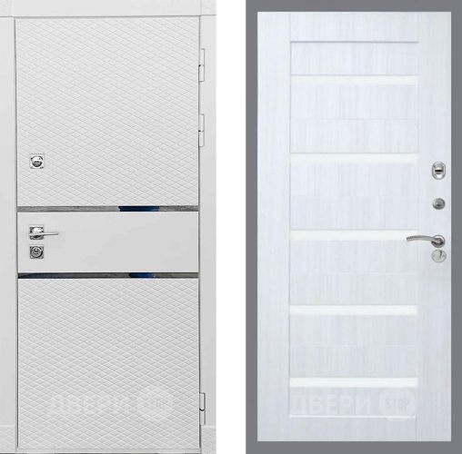 Входная металлическая Дверь Рекс (REX) 15 Силк Сноу СБ-14 стекло белое Сандал белый в Видное