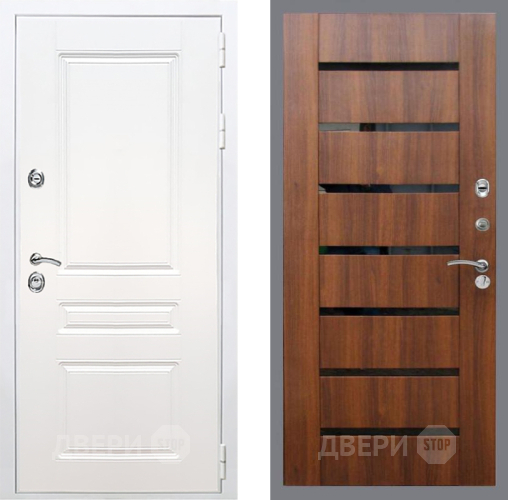 Дверь Рекс (REX) Премиум-н Силк Сноу СБ-14 стекло черное Орех бренди в Видное