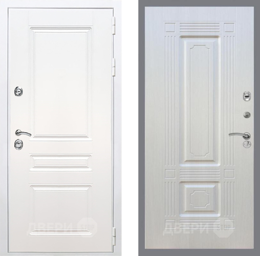 Входная металлическая Дверь Рекс (REX) Премиум-н Силк Сноу FL-2 Лиственница беж в Видное