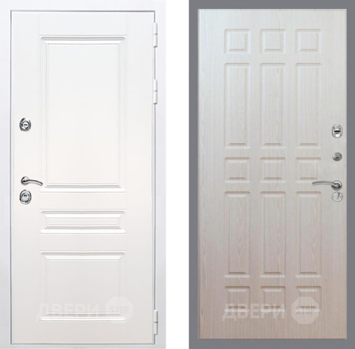 Входная металлическая Дверь Рекс (REX) Премиум-н Силк Сноу FL-33 Беленый дуб в Видное