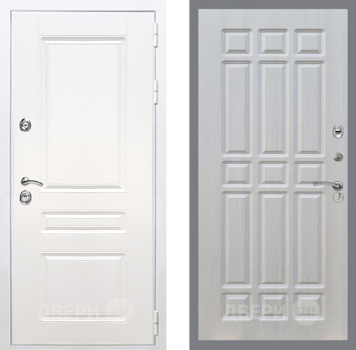 Входная металлическая Дверь Рекс (REX) Премиум-н Силк Сноу FL-33 Лиственница беж в Видное