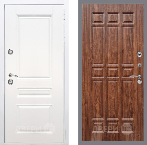 Входная металлическая Дверь Рекс (REX) Премиум-н Силк Сноу FL-33 орех тисненый в Видное