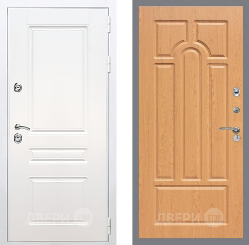 Входная металлическая Дверь Рекс (REX) Премиум-н Силк Сноу FL-58 Дуб в Видное