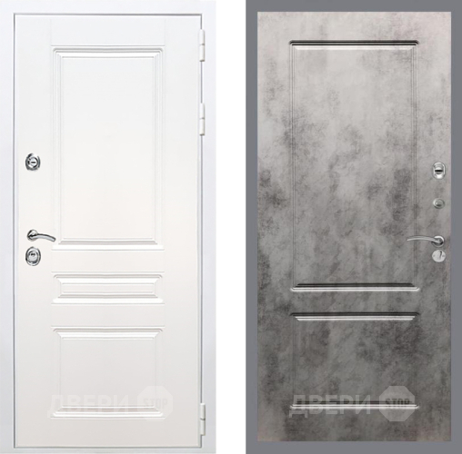 Входная металлическая Дверь Рекс (REX) Премиум-н Силк Сноу FL-117 Бетон темный в Видное