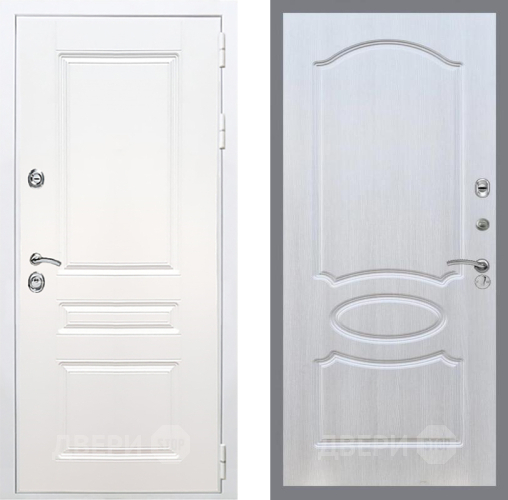 Входная металлическая Дверь Рекс (REX) Премиум-н Силк Сноу FL-128 Лиственница беж в Видное