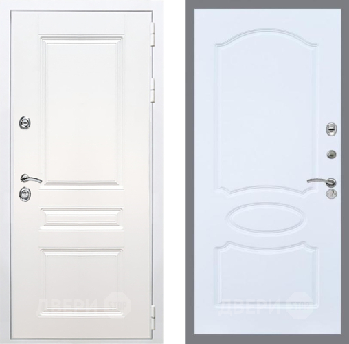 Входная металлическая Дверь Рекс (REX) Премиум-н Силк Сноу FL-128 Силк Сноу в Видное