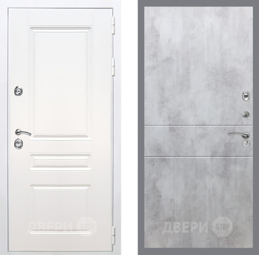 Входная металлическая Дверь Рекс (REX) Премиум-н Силк Сноу FL-290 Бетон светлый в Видное