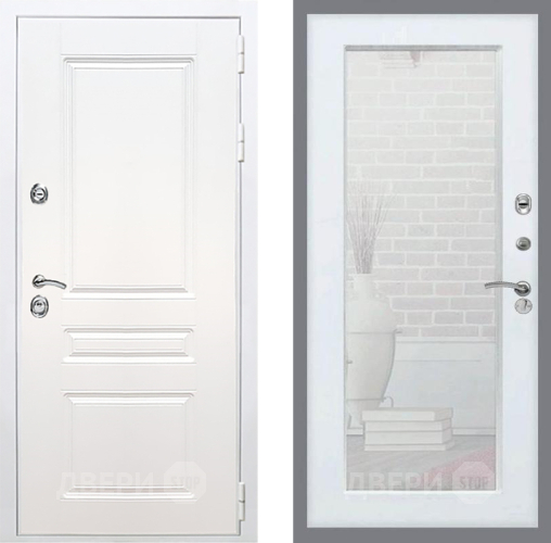 Дверь Рекс (REX) Премиум-н Силк Сноу Зеркало Пастораль Силк Сноу в Видное