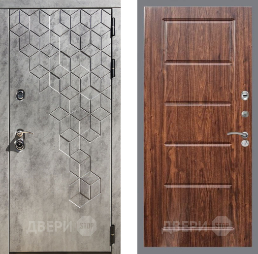 Входная металлическая Дверь Рекс (REX) 23 FL-39 орех тисненый в Видное