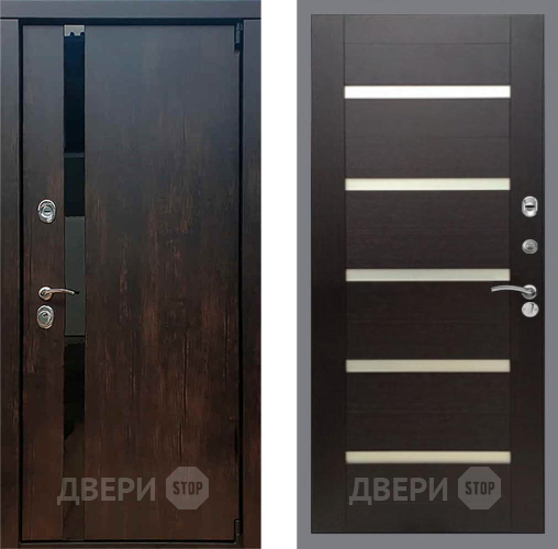 Входная металлическая Дверь Рекс (REX) 26 СБ-14 стекло белое венге поперечный в Видное