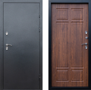 Дверь Престиж TERMO с терморазрывом Снегирь Серебро Премиум Орех темный